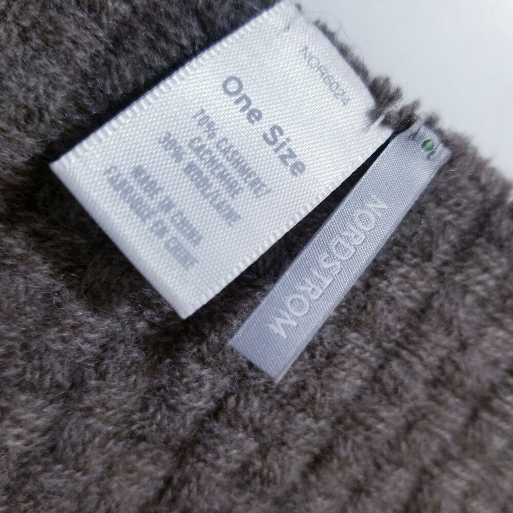 Nordstrom Brown Cashmere & Wool Knit Scarf - Picture 2 of 9